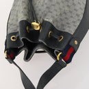 GUCCI Micro GG Supreme Sherry Line Bag PVC Navy Gold 164 02 034 Auth th6606-6