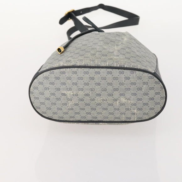 GUCCI Micro GG Supreme Sherry Line Bag PVC Navy Gold 164 02 034 Auth th6606