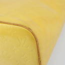 LOUIS VUITTON Monogram Vernis Houston Hand Bag Lime Yellow M91055 LV Auth th6608-14