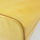 LOUIS VUITTON Monogram Vernis Houston Hand Bag Lime Yellow M91055 LV Auth th6608-16