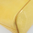LOUIS VUITTON Monogram Vernis Houston Hand Bag Lime Yellow M91055 LV Auth th6608-17
