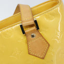 LOUIS VUITTON Monogram Vernis Houston Hand Bag Lime Yellow M91055 LV Auth th6608-18