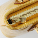 LOUIS VUITTON Monogram Vernis Houston Hand Bag Lime Yellow M91055 LV Auth th6608-19