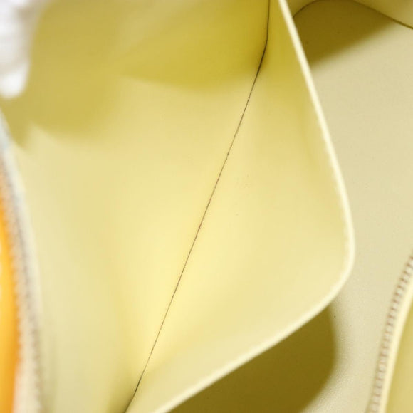 LOUIS VUITTON Monogram Vernis Houston Hand Bag Lime Yellow M91055 LV Auth th6608