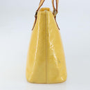 LOUIS VUITTON Monogram Vernis Houston Hand Bag Lime Yellow M91055 LV Auth th6608-3