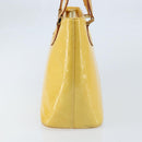 LOUIS VUITTON Monogram Vernis Houston Hand Bag Lime Yellow M91055 LV Auth th6608-4