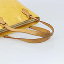 LOUIS VUITTON Monogram Vernis Houston Hand Bag Lime Yellow M91055 LV Auth th6608-7