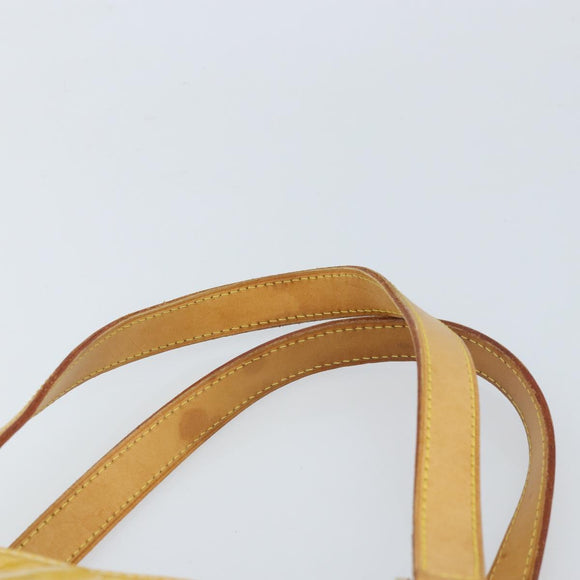 LOUIS VUITTON Monogram Vernis Houston Hand Bag Lime Yellow M91055 LV Auth th6608