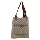 GUCCI GG Supreme Web Sherry Line Tote Bag PVC Beige Gold 39 02 003 Auth th6613-1