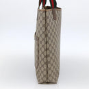 GUCCI GG Supreme Web Sherry Line Tote Bag PVC Beige Gold 39 02 003 Auth th6613-4