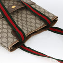 GUCCI GG Supreme Web Sherry Line Tote Bag PVC Beige Gold 39 02 003 Auth th6613-6