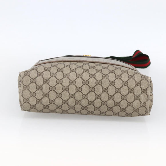 GUCCI GG Supreme Web Sherry Line Tote Bag PVC Beige Gold 39 02 003 Auth th6613