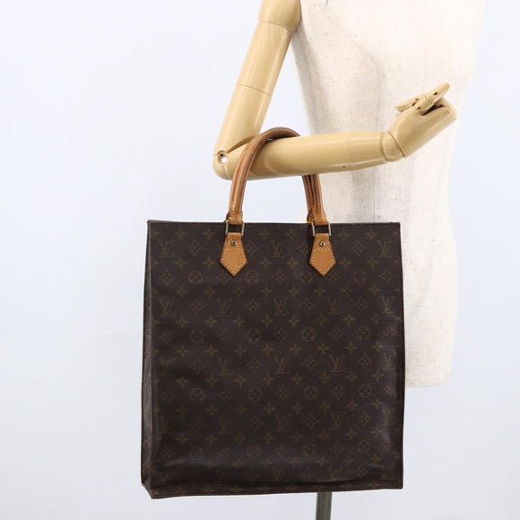 LOUIS VUITTON Monogram Sac Plat Hand Bag M51140 LV Auth th6622
