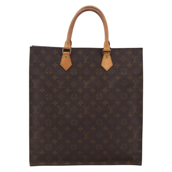 LOUIS VUITTON Monogram Sac Plat Hand Bag M51140 LV Auth th6622