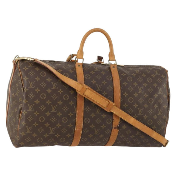 LOUIS VUITTON Monogram Keepall Bandouliere 55 Boston Bag M41414 LV Auth th6635