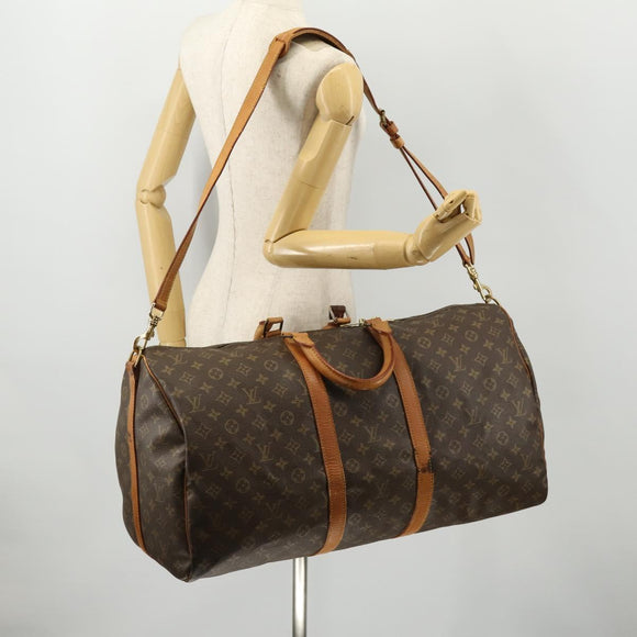 LOUIS VUITTON Monogram Keepall Bandouliere 55 Boston Bag M41414 LV Auth th6635