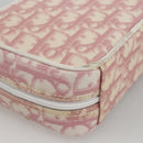 Christian Dior Trotter Canvas Pouch PVC Pink Silver Auth th6638-15