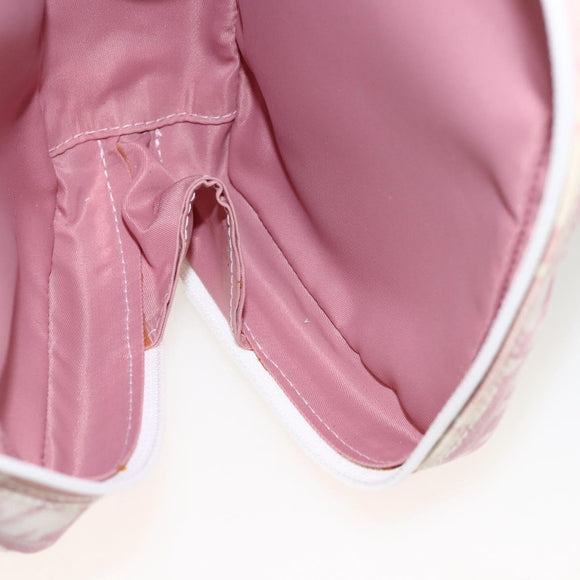 Christian Dior Trotter Canvas Pouch PVC Pink Silver Auth th6638