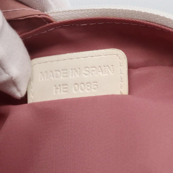 Christian Dior Trotter Canvas Pouch PVC Pink Silver Auth th6638