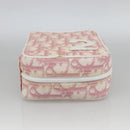 Christian Dior Trotter Canvas Pouch PVC Pink Silver Auth th6638-6