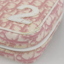 Christian Dior Trotter Canvas Pouch PVC Pink Silver Auth th6638-7