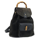 GUCCI Bamboo Backpack Suede Black Gold 003 1956 0030 Auth th6639-1