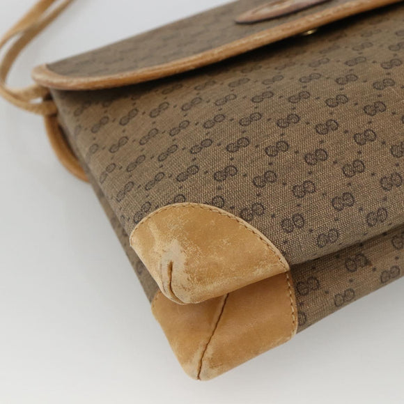 GUCCI Micro GG Supreme Shoulder Bag PVC Beige Gold 007 92 5548 Auth th6642