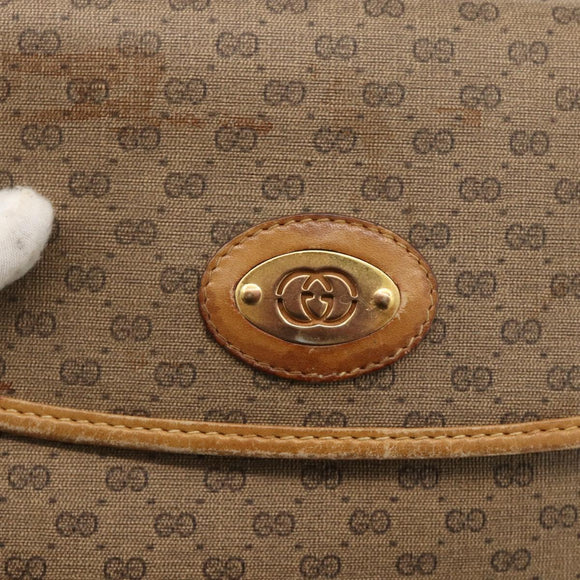 GUCCI Micro GG Supreme Shoulder Bag PVC Beige Gold 007 92 5548 Auth th6642