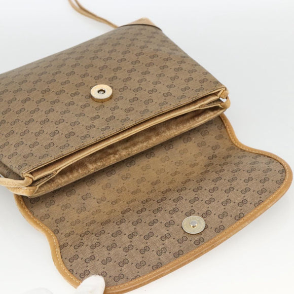 GUCCI Micro GG Supreme Shoulder Bag PVC Beige Gold 007 92 5548 Auth th6642