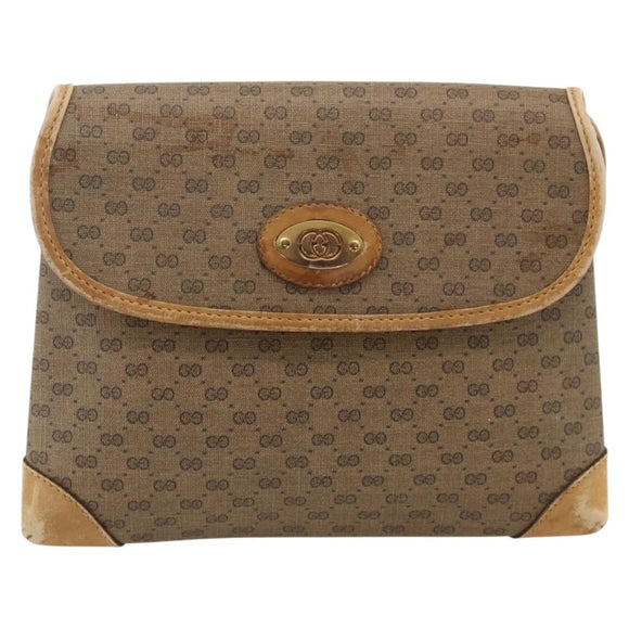 GUCCI Micro GG Supreme Shoulder Bag PVC Beige Gold 007 92 5548 Auth th6642