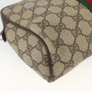 GUCCI GG Supreme Web Sherry Line Clutch Bag PVC Beige Gold Auth th6643-11