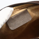 GUCCI GG Supreme Web Sherry Line Clutch Bag PVC Beige Gold Auth th6643-13