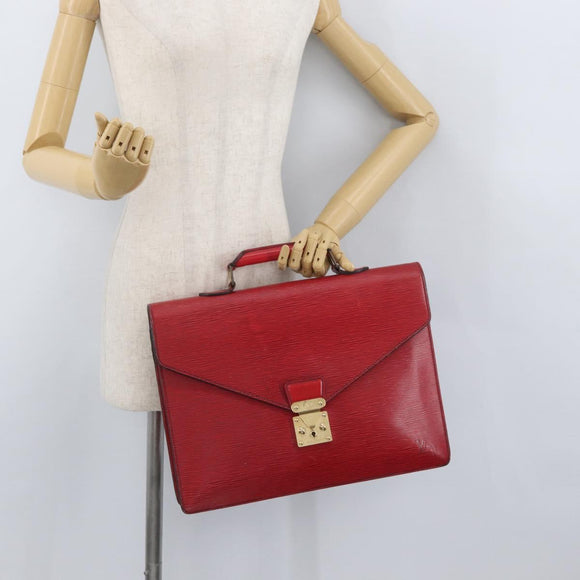 LOUIS VUITTON Epi ServietteConseiller Business Bag Red M54427 LV Auth th6653