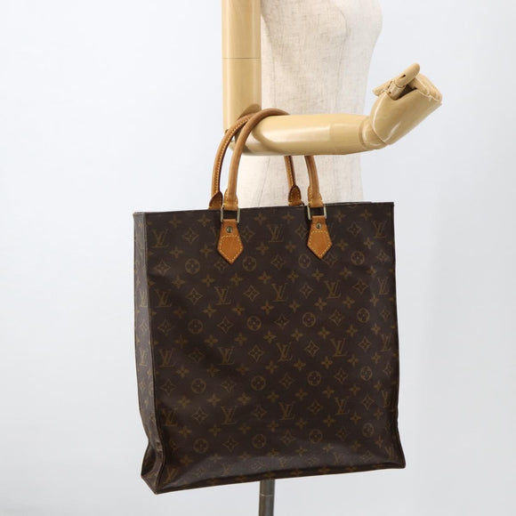 LOUIS VUITTON Monogram Sac Plat Hand Bag M51140 LV Auth th6661