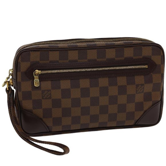 LOUIS VUITTON Damier Ebene Marly Dragonne GM Clutch Bag SP Order LV Auth 25039SA