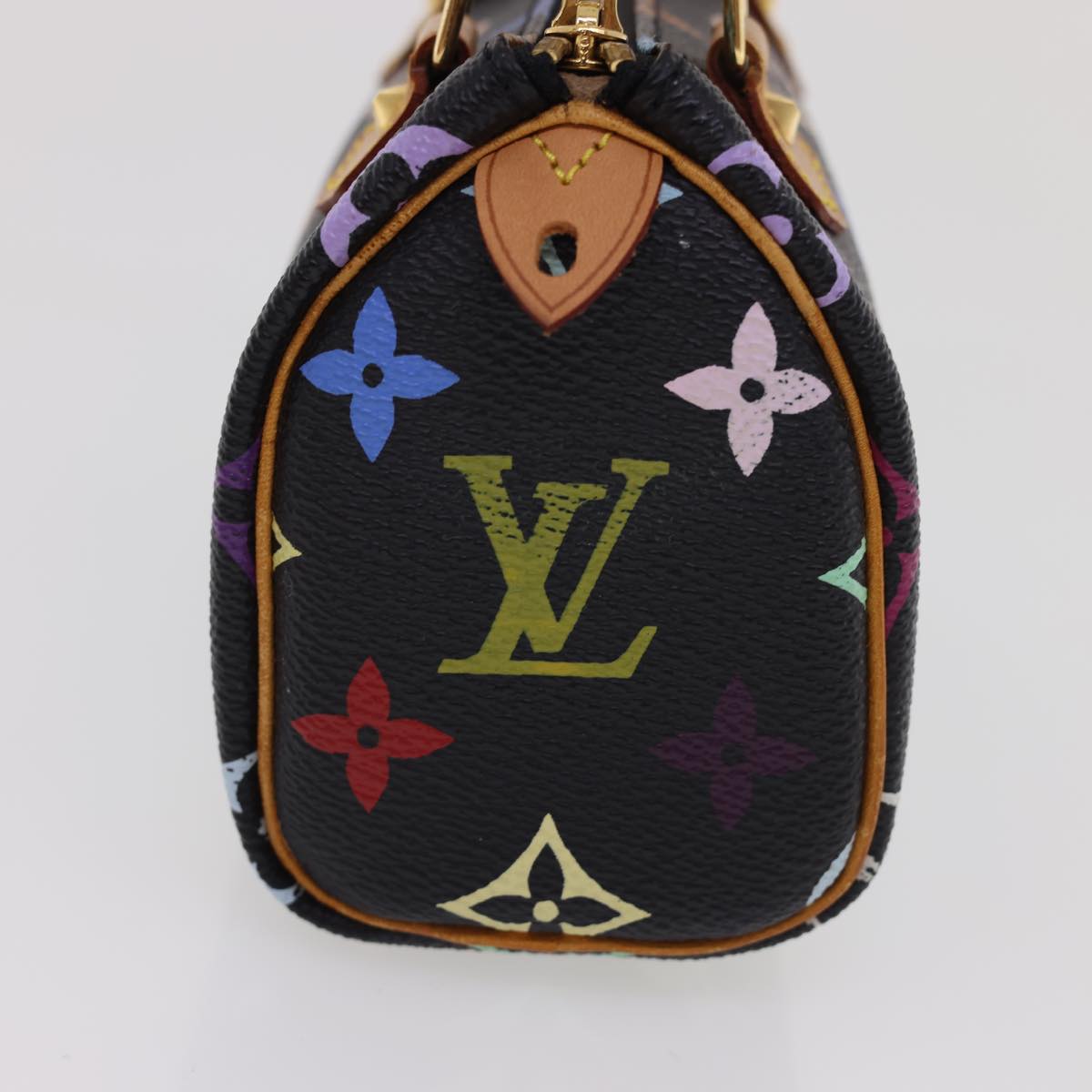 LOUIS VUITTON Monogram Multicolor Mini Speedy Hand Bag Black M92644 Auth 25658A