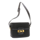 CELINE C Macadam Horse Carriage Shoulder Bag Canvas Black Gold Auth am1471g-19