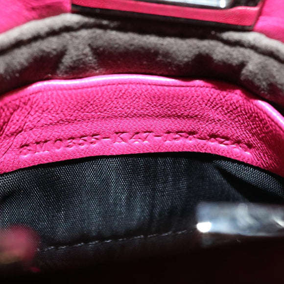 FENDI Micro Peek A Boo Hand Bag Leather 2way Pink Auth am2705gAV