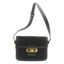 CELINE C Macadam Horse Carriage Shoulder Bag Canvas Black Gold Auth am1471g-20