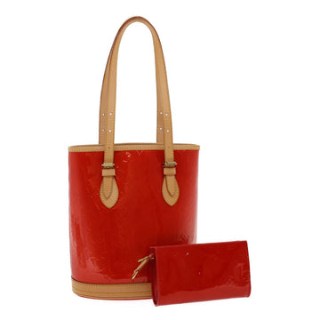 LOUIS VUITTON Monogram Vernis Bucket PM Shoulder Bag SP Order Rouge Auth 22324SM