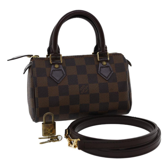 LOUIS VUITTON Damier Ebene Mini Speedy Hand Bag SP Order LV Auth 23260SM