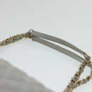 CHANEL Lamb Skin Matelasse Double Chain Shoulder Bag Gray CC Auth am1097gV-9