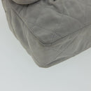 CHANEL Lamb Skin Matelasse Double Chain Shoulder Bag Gray CC Auth am1097gA-14