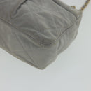 CHANEL Lamb Skin Matelasse Double Chain Shoulder Bag Gray CC Auth am1097gV-16