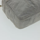 CHANEL Lamb Skin Matelasse Double Chain Shoulder Bag Gray CC Auth am1097gA-17