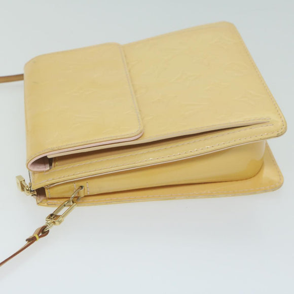 LOUIS VUITTON Monogram Vernis Motto Pouch Marshmallow Pink M91312 LV Auth 50129