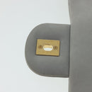 CHANEL Lamb Skin Matelasse Double Chain Shoulder Bag Gray CC Auth am1097gA-19