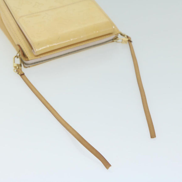 LOUIS VUITTON Monogram Vernis Motto Pouch Marshmallow Pink M91312 LV Auth 50129