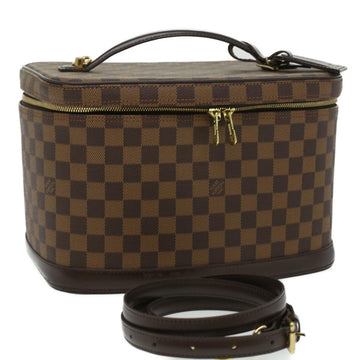 LOUIS VUITTON Damier Ebene Nice Hand Bag SPO 2way N47280 LV Auth 32758V