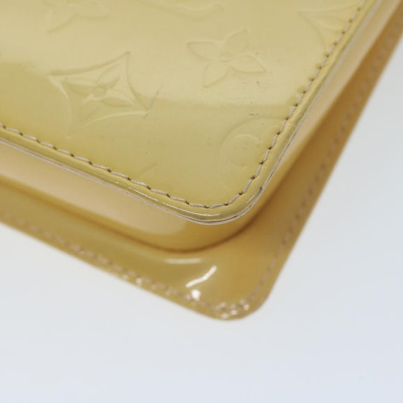 LOUIS VUITTON Monogram Vernis Motto Pouch Marshmallow Pink M91312 LV Auth 50129